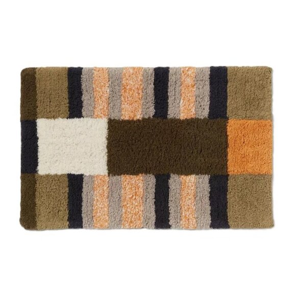 Threshold Modern Dark Shades Colorblock Print Tufted Bath Rug Mat 20" x 30" - Picture 1 of 9